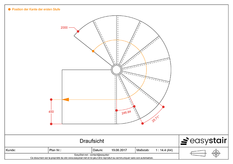 Plan Wendeltreppe